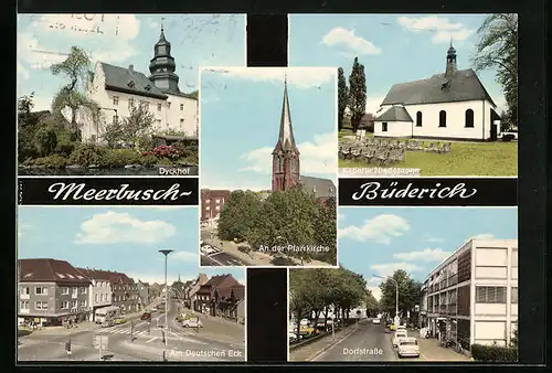 AK Meerbusch-Büderich, Partien am Deutschen Eck mit dem Konsum, Dyckhof