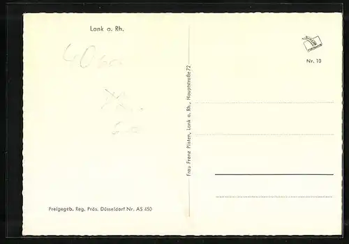 AK Lank a. Rh., Ortsansicht aus der Vogelschau