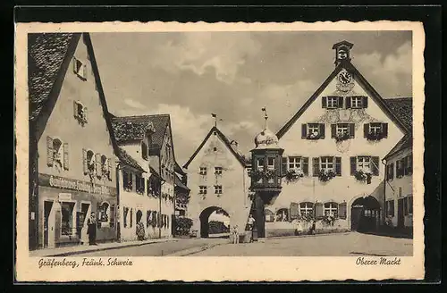 AK Gräfenberg, Partie am Oberen Markt mit Gemischtwarenhandlung