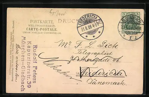 AK M-Gladbach, Partie an der Crefelderstrasse