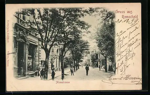AK Remscheid, Passanten in der Alleestrasse
