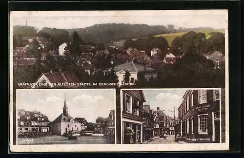 AK Gräfrath, Totalansicht, Markt, Hauptstrasse