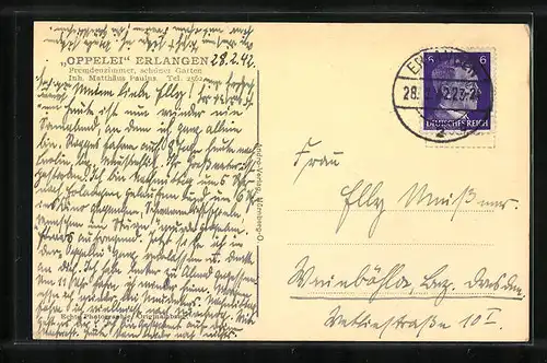 AK Erlangen, Gasthaus Oppelei von Matthäus Paulus