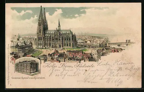Lithographie Köln, Ansicht des Doms