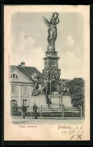 Relief-AK Freiburg i. B., Sieges-Denkmal