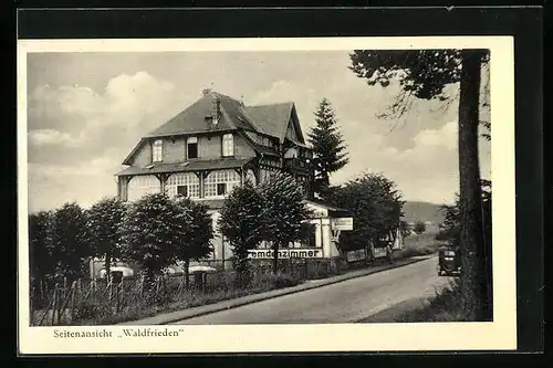 AK Wehen i. T., Hotel Gaststätte Waldfrieden, Seitenansicht