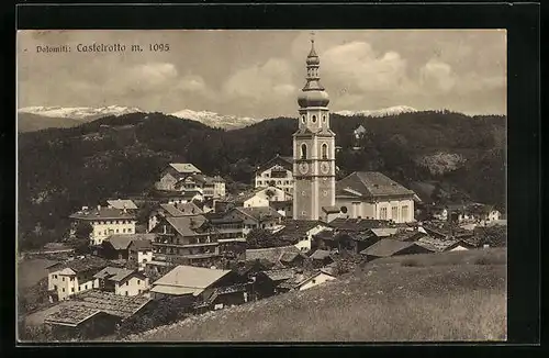 AK Castelrotto, Ortsansicht mit Kirche