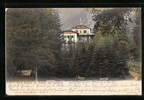 AK Bad Ratzes, Blick zum Gasthaus im Grünen