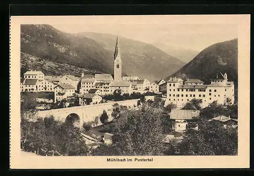 AK Mühlbach im Pustertal, Panorama mit Kirche