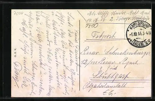 AK Karlsruhe, Marktplatz mit Markt und Strassenbahn