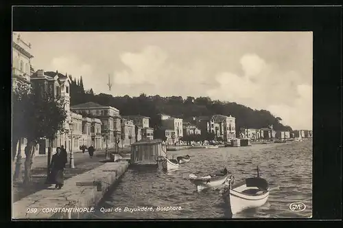 AK Constantinople, Quai de Buyukdéré, Bosphore