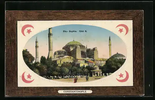 Präge-AK Constantinople, Ste.-Sophie, Côté N., Passepartout