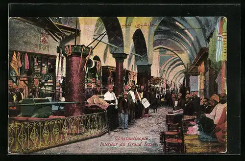 AK Constantinople, Interieur du Grand Bazar