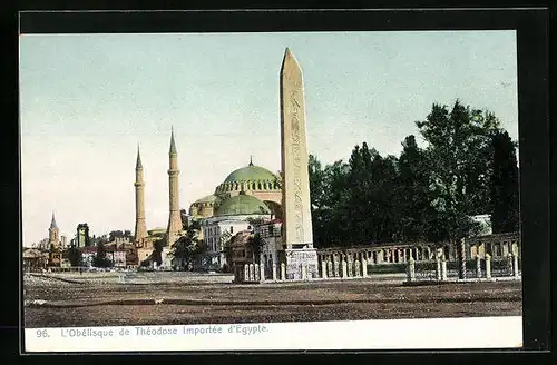 AK Constantinople, L`Obélisque de Théodose Importée d`Egypte