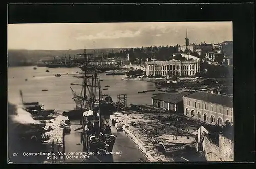 AK Constantinople, Vue panoramique de l`Arsenal et de la Corne d`Or