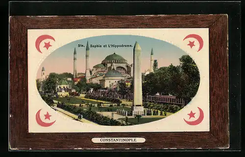 Präge-AK Constantinople, Ste. Sophie et L`Hippodrome, Passepartout