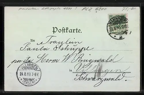 Mondschein-Lithographie Mannheim, Bahnhof