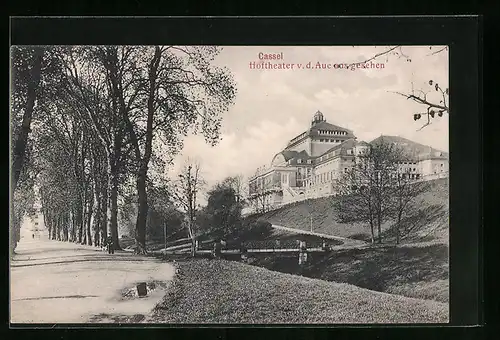 AK Cassel, Hoftheater v. d. Aue aus gesehen