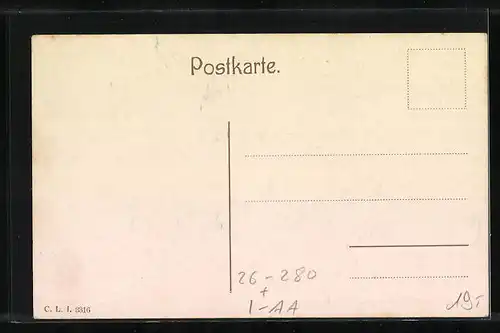 Künstler-AK F.A.C.M. Reisch: Kastelruth, Post-Gasthof zum Lamm mit Schlern u. Santnerspitze