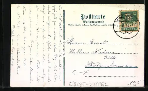 AK Ebnet-Kappel, Strassenpartie mit Wohnhäusern