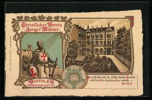 Lithographie Berlin, Christlicher Verein Junger Männer, Wilhelmstrasse 34