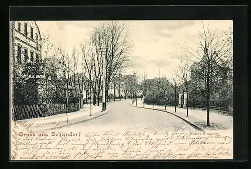 AK Zehlendorf, Blick auf die geschwungene Kaiserstrasse