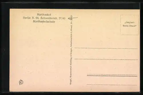 AK Berlin, Marthashof, Kindergarten und Hort in der Schwedterstr. 37 /40, Eingang zur Schule