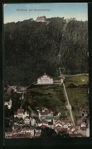 AK Wildbad mit Sommerberg und Bergbahn