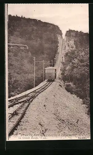 AK Funiculaire Neuchatel a Chaumont, La Grande Rampe