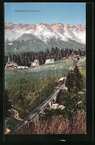 AK Innsbruck, Hungerburgbahn auf dem grossen Viadukt