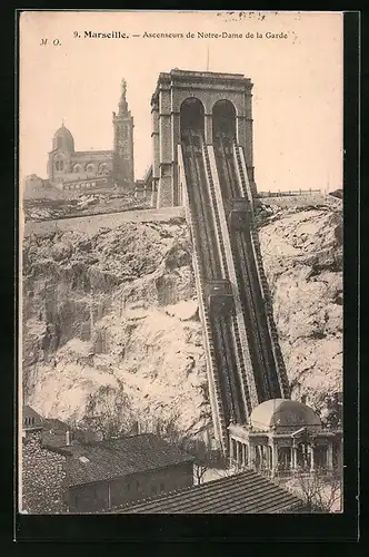 AK Marseille, Ascenseurs de Notre-Dame de la Garde