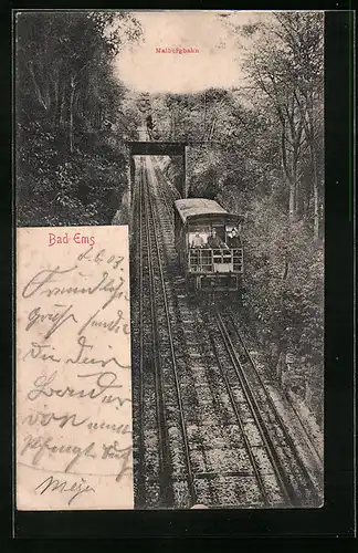 AK Bad Ems, Ansicht der Malbergbahn