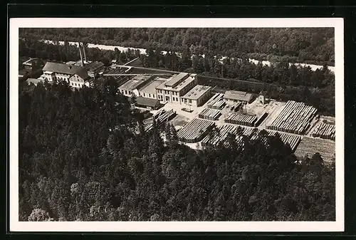 AK Utzenstorf, Papierfabrik mit Lager und Nebengebäuden aus der Vogelschau