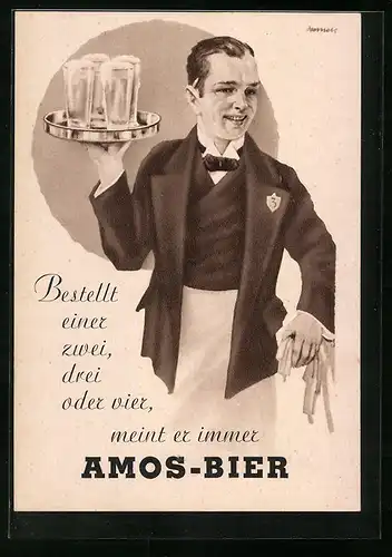 AK Brauerei-Werbung für Amos-Bier