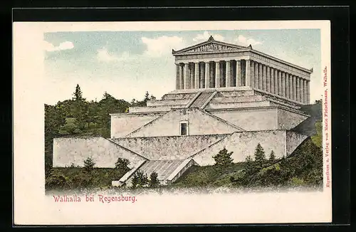 AK Regensburg, Blick auf die Walhalla