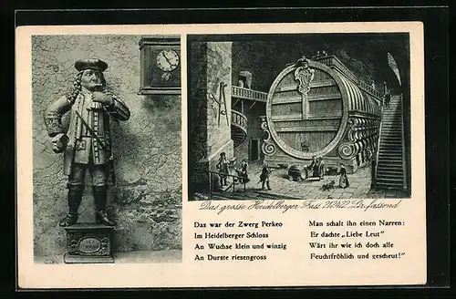 AK Heidelberg, das grosse Fass & Zwerg Perkeo