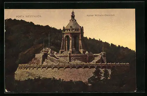 AK Porta Westfalica, Blick zum Kaiser Wilhelm-Denkmal