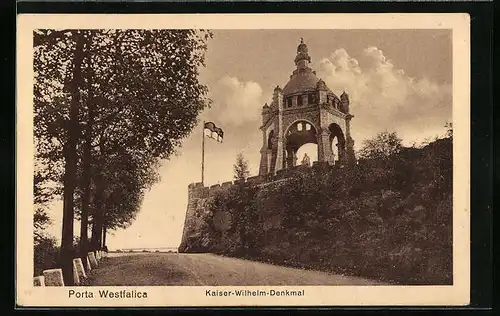 AK Porta Westfalica, Blick zum Kaiser Wilhelm-Denkmal