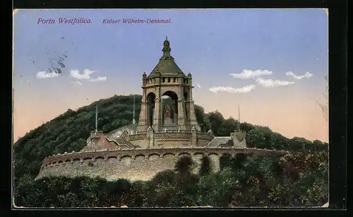 AK Porta Westfalica, Blick zum Kaiser Wilhelm-Denkmal