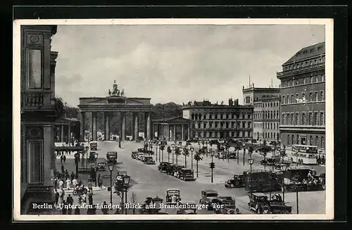 AK Berlin, Unter den Linden mit Brandenburger Tor