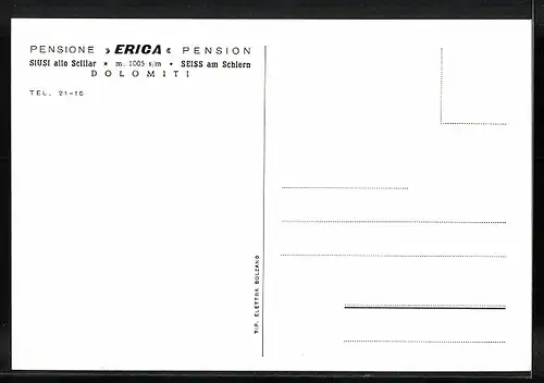 AK Seis am Schlern, Pension Erica mit Bergpanorama