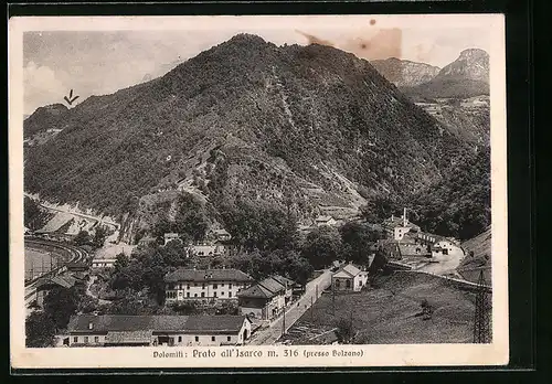 AK Prato all`Isarco, Ortsansicht aus der Vogelschau