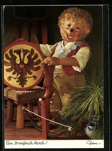 AK Ein dreifach Hoch!, Mecki mit Zielscheibe und Gewehr