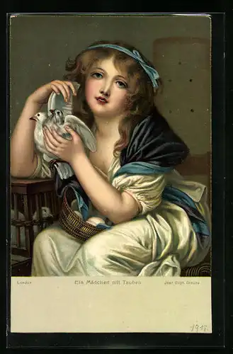 Künstler-AK Stengel & Co. Nr. 29939: Ein Mädchen mit Tauben