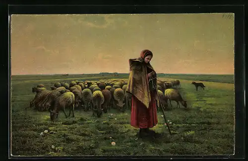 Künstler-AK Stengel & Co. Nr. 29966: Die Schäferin