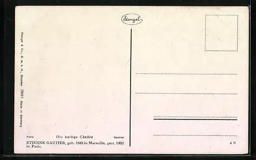 Künstler-AK Stengel & Co. Nr. 29011: Die heilige Cäcilie