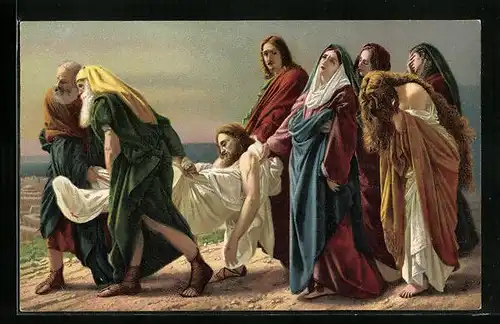 Künstler-AK Stengel & Co. Nr. 29781: Die Grablegung Christi