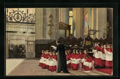 Künstler-AK Stengel & Co. Nr. 29238: Eine Kindermesse