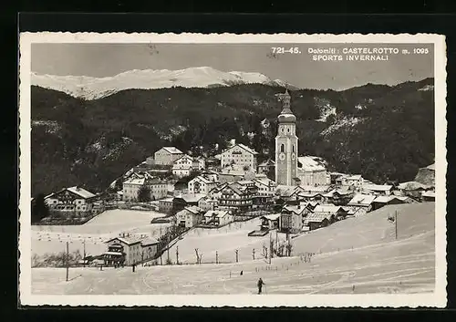 AK Castelrotto, Totale im Winterglanz