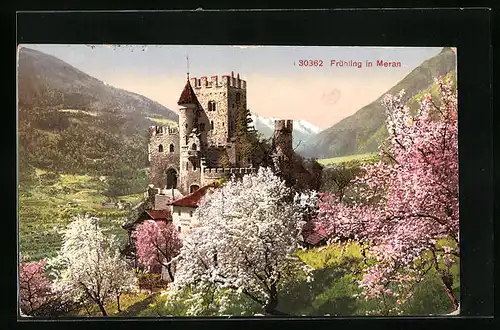 AK Meran, Burg im Frühling